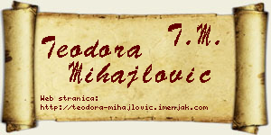 Teodora Mihajlović vizit kartica